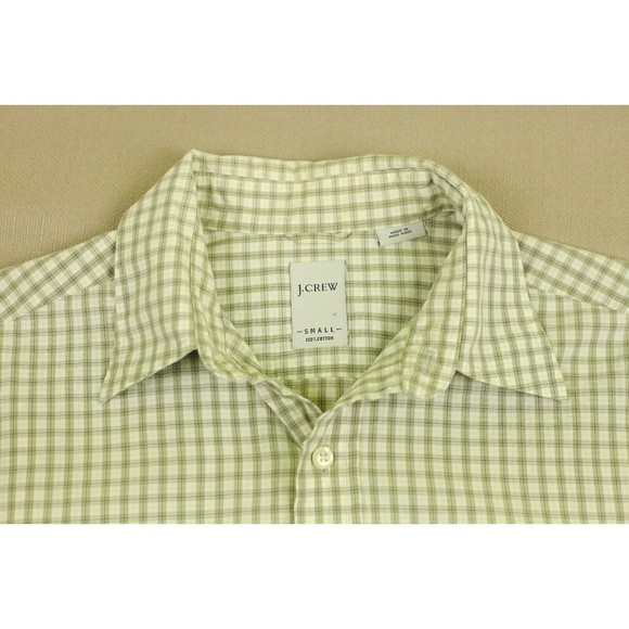 VTG J Crew Mens Sz S Long Sleeve Button Down Cotton Shirt Plaid Hong Kong EUC - Picture 6 of 9
